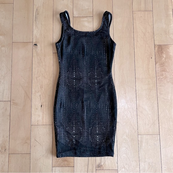 Haute Monde Sleeveless Black Mini Bodycon Dress - Picture 2 of 4